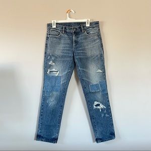 Patchwork Denim Boyfriend Jeans